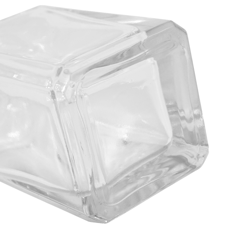 Empty 150ml clear rectangle glass indoor aromatherapy air cleaner fire-free rattan aroma glass reed diffuser bottle