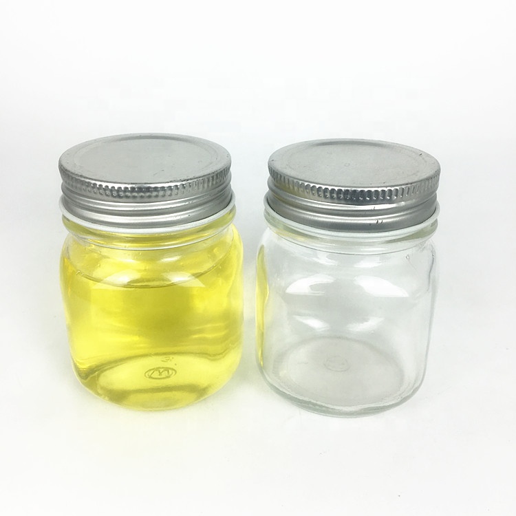 Empty 150ml glass mason jar for food jam jelly honey with metal screw lid