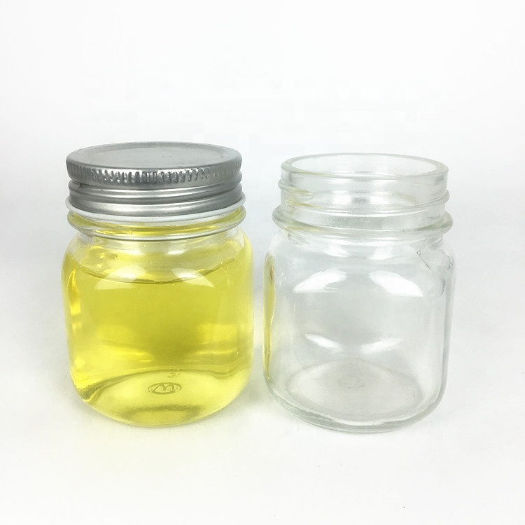 Empty 150ml glass mason jar for food jam jelly honey with metal screw lid
