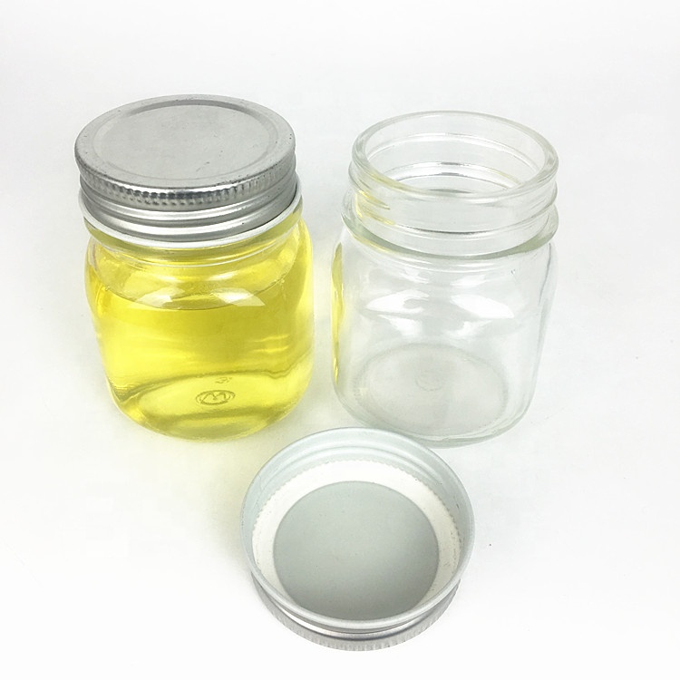 Empty 150ml glass mason jar for food jam jelly honey with metal screw lid