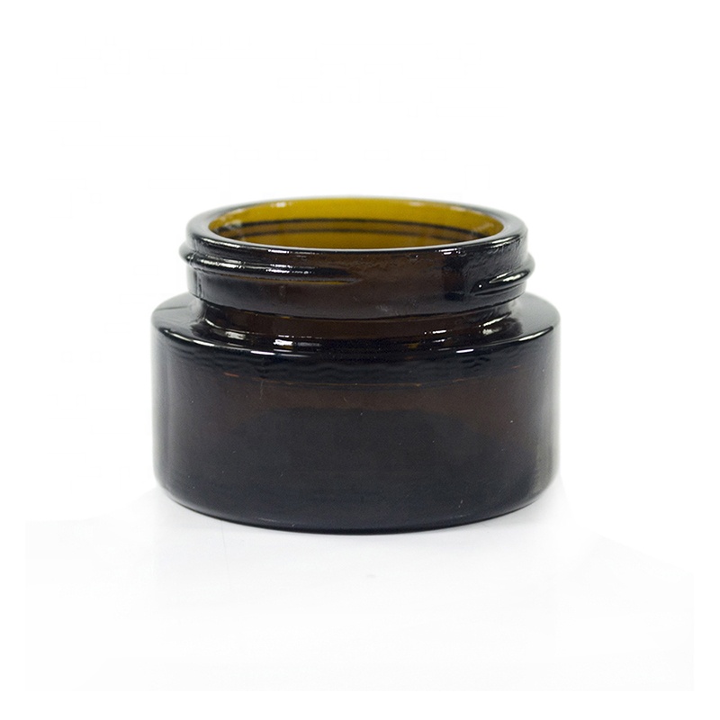 Empty 15g 20g 30g 50g Luxury Frosted Amber Glass Jar Containers Black Cosmetic Cream Jars