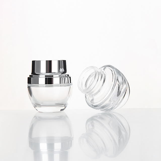 Empty 15g 30g 50g Matte Black Cosmetic glass Cream Jar With Aluminum Screw Cap