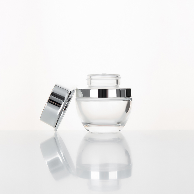 Empty 15g 30g 50g Matte Black Cosmetic glass Cream Jar With Aluminum Screw Cap