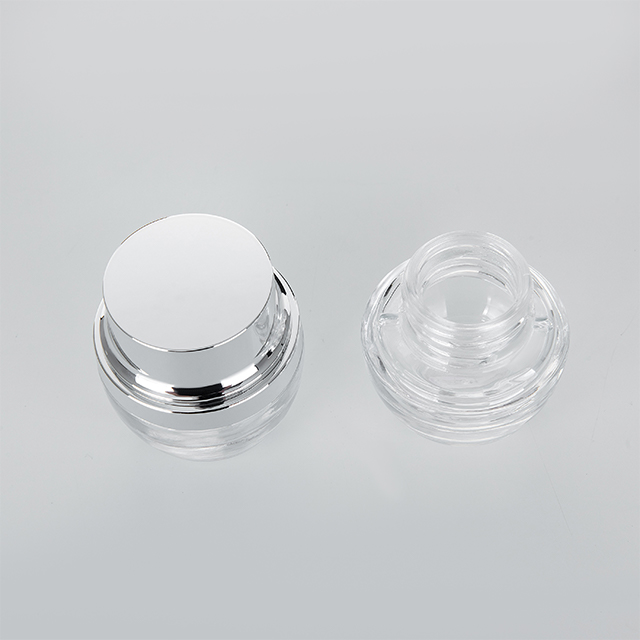 Empty 15g 30g 50g Matte Black Cosmetic glass Cream Jar With Aluminum Screw Cap
