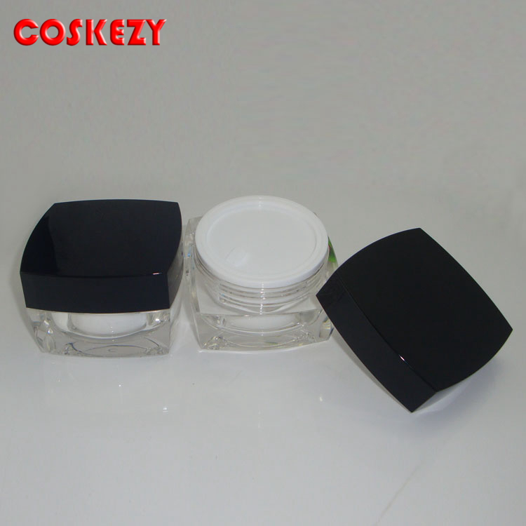 Empty 15g 30g Silver Cosmetic Jar Luxury, Wholesale PP Cream Container Cosmetic 50g 100g, Clear Silver Amber Plastic Jar Small