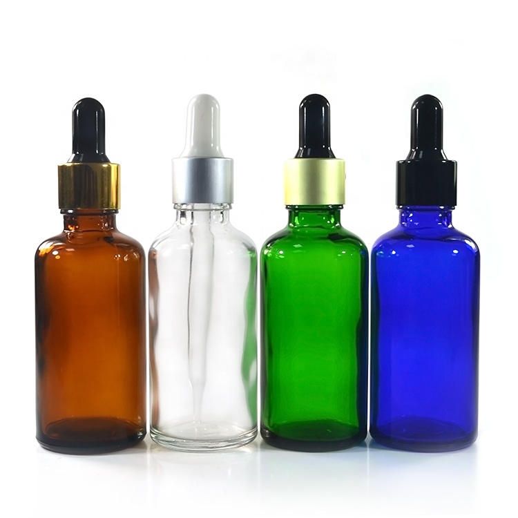 Empty 15ml 30ml 50ml 100ml clear amber blue green essential oil glass dropper bottle