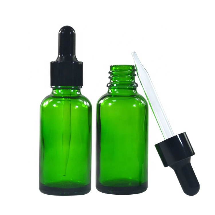 Empty 15ml 30ml 50ml 100ml clear amber blue green essential oil glass dropper bottle