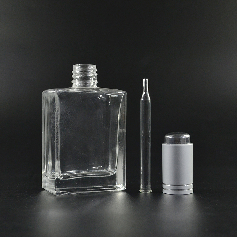 Empty 15ml 30ml 50ml 100ml clear square rectangular perfume glass dropper bottle for essential oil