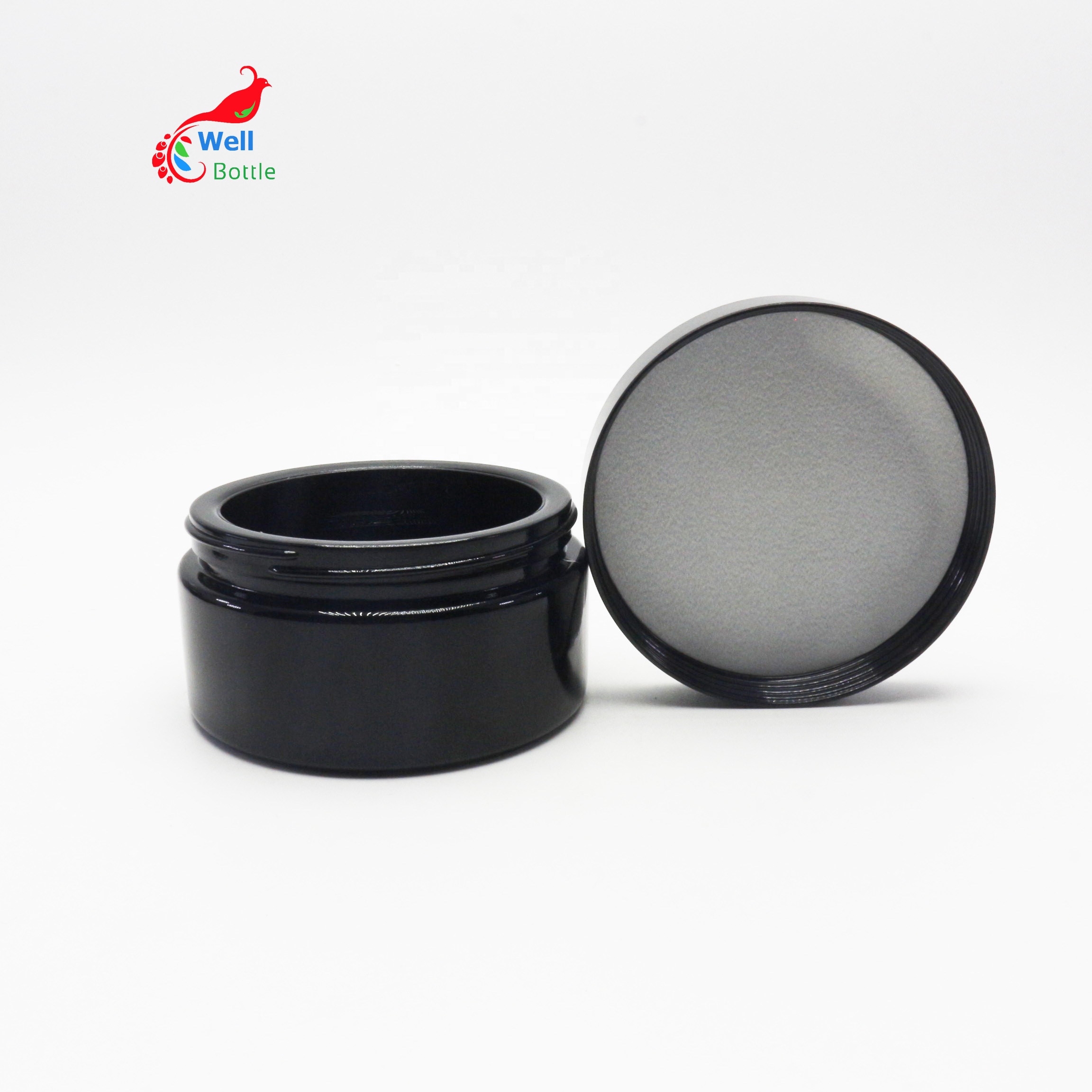 Empty 15ml 30ml 50ml 100ml uv violet glass bottle and jar for CBD cosmetic packaging set VJ-164D