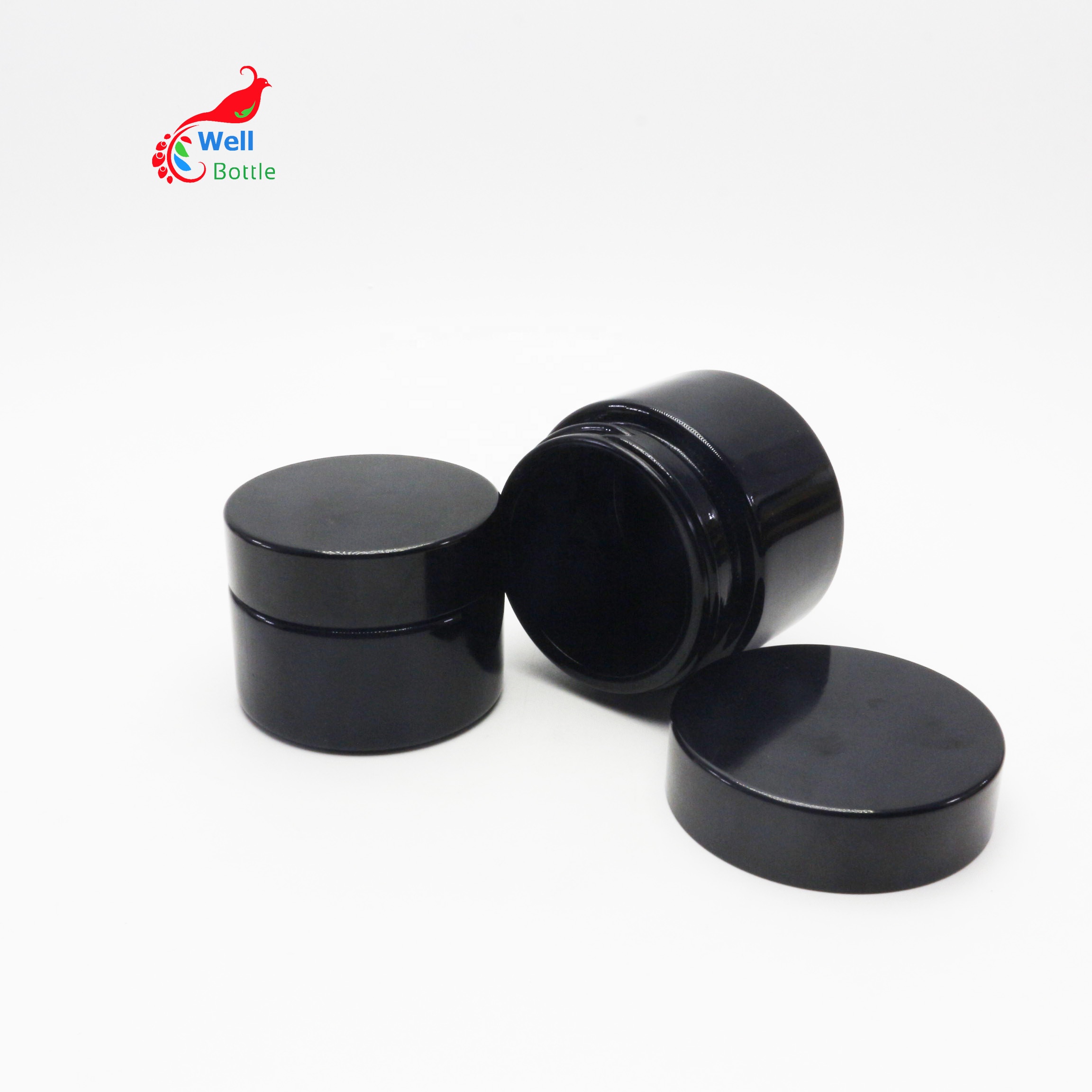 Empty 15ml 30ml 50ml 100ml uv violet glass bottle and jar for CBD cosmetic packaging set VJ-164D