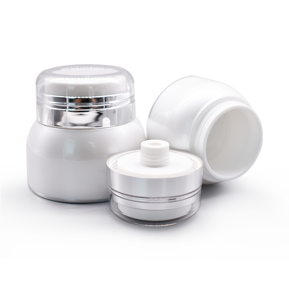 Empty 15ml 30ml 50ml cosmetic packaging set plastic acrylic airless pump cream jar