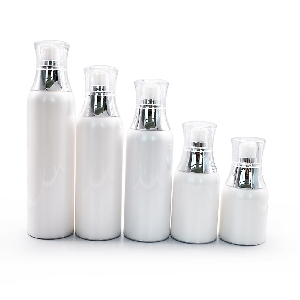 Empty 15ml 30ml 50ml cosmetic packaging set plastic acrylic airless pump cream jar