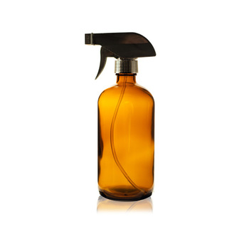 Empty 16 oz AMBER Boston Round Glass Bottle with 28-400 neck finish