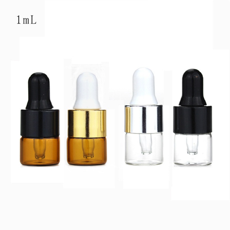 Empty 1ML 2ML 3ML 2 Colors Glass Makeup Packaging Essential Oil Dropper Bottle