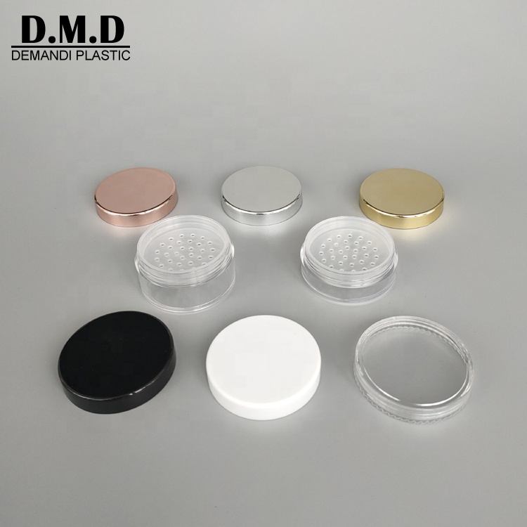 Empty 1g 3g 5grams 5ml 10grams 10ml 15grams 20ml 30ml square round loose cosmetic powder jar with sifter