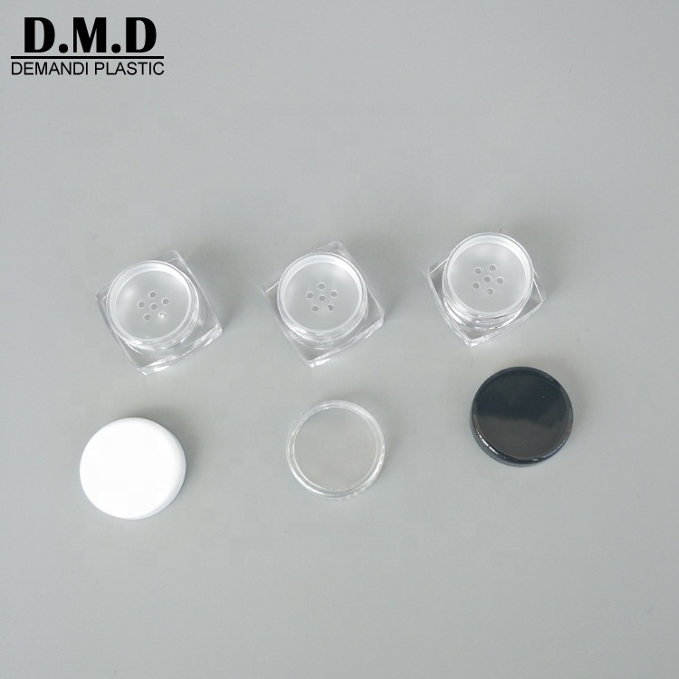 Empty 1gram 5grams 1ml 5ml mini small square cosmetic eye shadow jar for eyeshadow powder