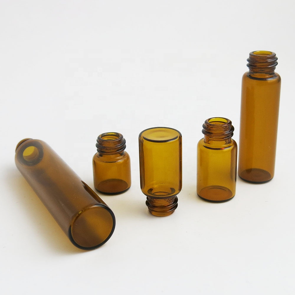 Empty 1ml 2ml 3ml 5ml 10ml amber glass essential oil roller ball bottles with UV gold aluminum cap