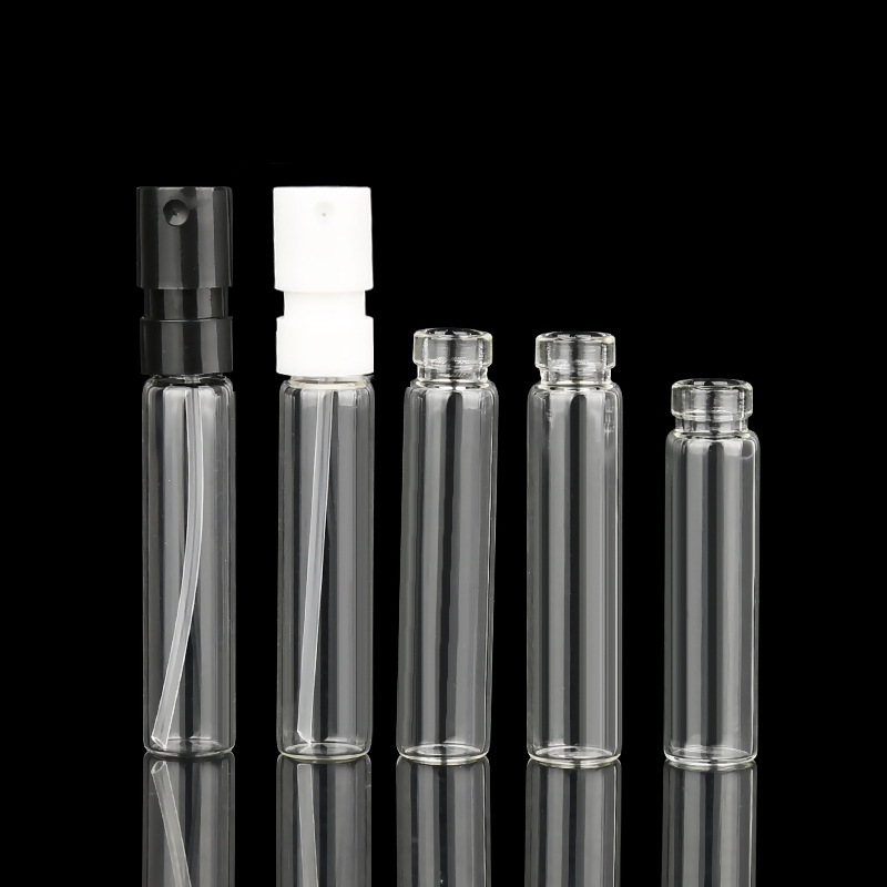 Empty 1ml 2ml 3ml 5ml Mini Glass Perfume Bottle Tester with Atomizer Fine Mist spray pump