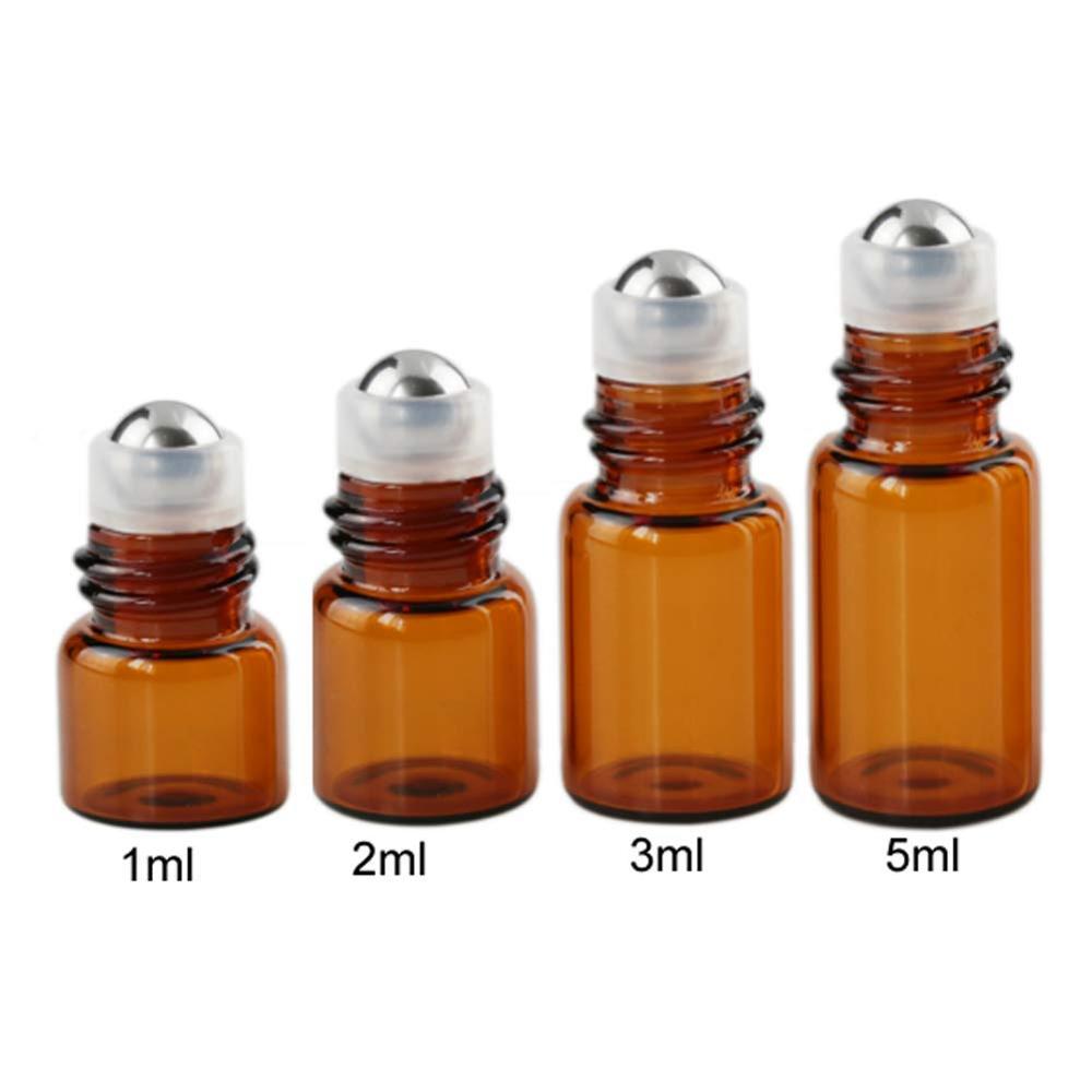 Empty 1ml 2ml 3ml mini sample vial clear amber purple green essential oils perfume glass roll on bottle