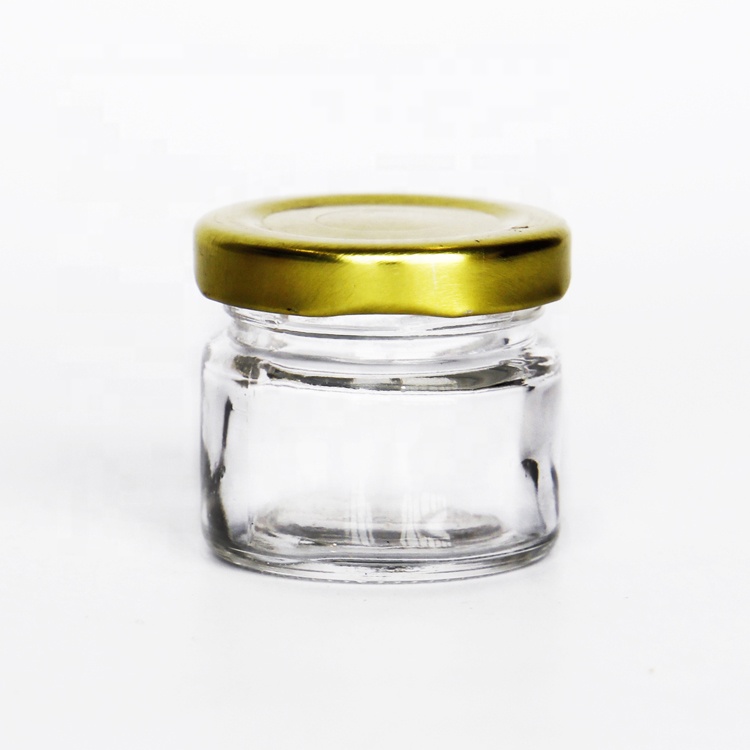 Empty 1oz 30ml Round Glass Jar With Gold Cap For Jam Honey Souvenir Wedding Gift