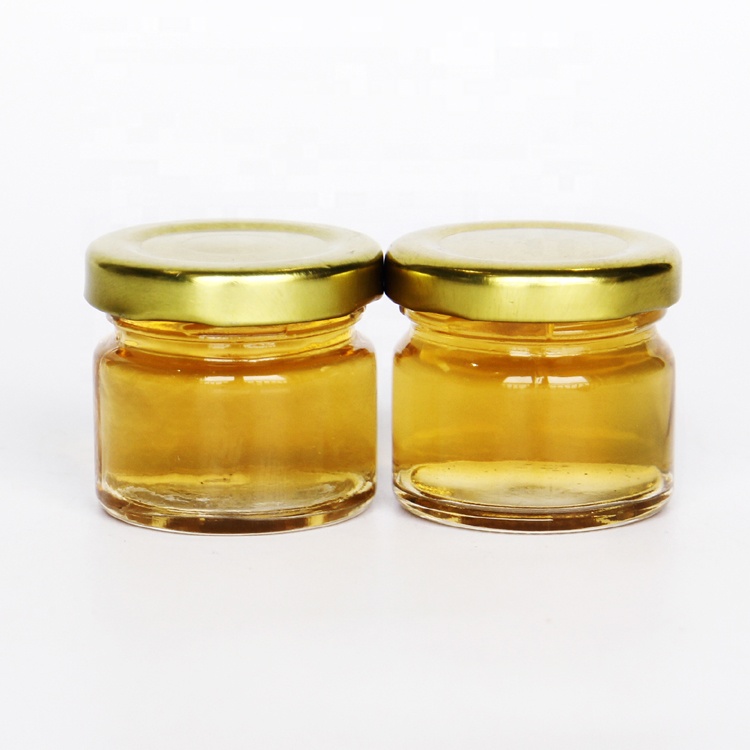Empty 1oz 30ml Round Glass Jar With Gold Cap For Jam Honey Souvenir Wedding Gift