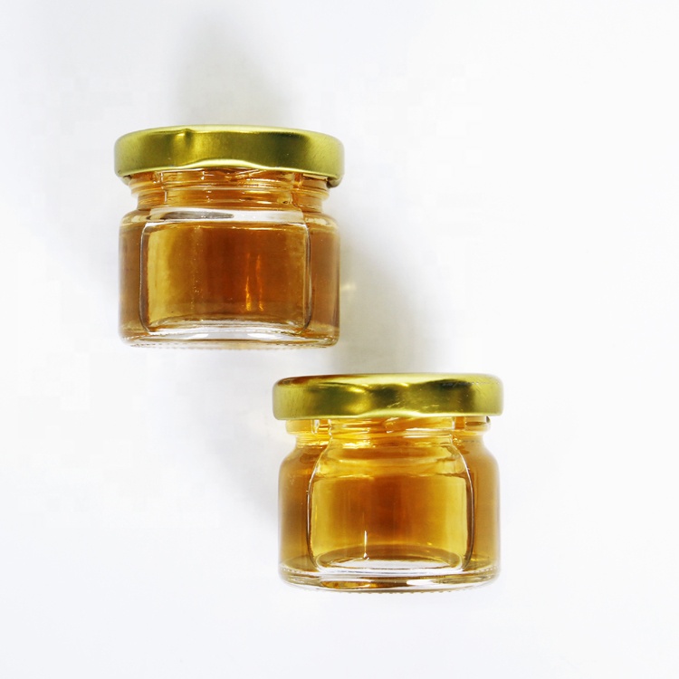 Empty 1oz 30ml Round Glass Jar With Gold Cap For Jam Honey Souvenir Wedding Gift