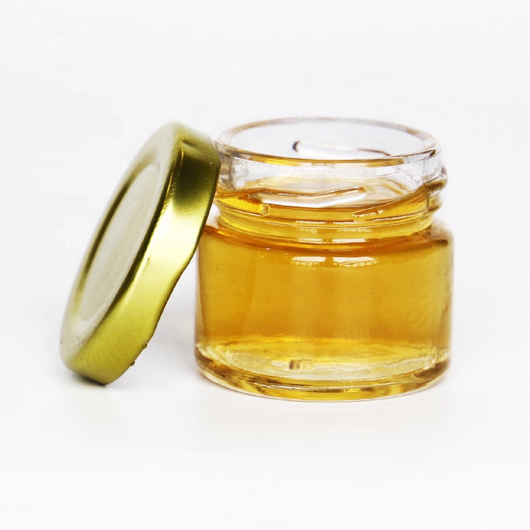 Empty 1oz 30ml Round Glass Jar With Gold Cap For Jam Honey Souvenir Wedding Gift