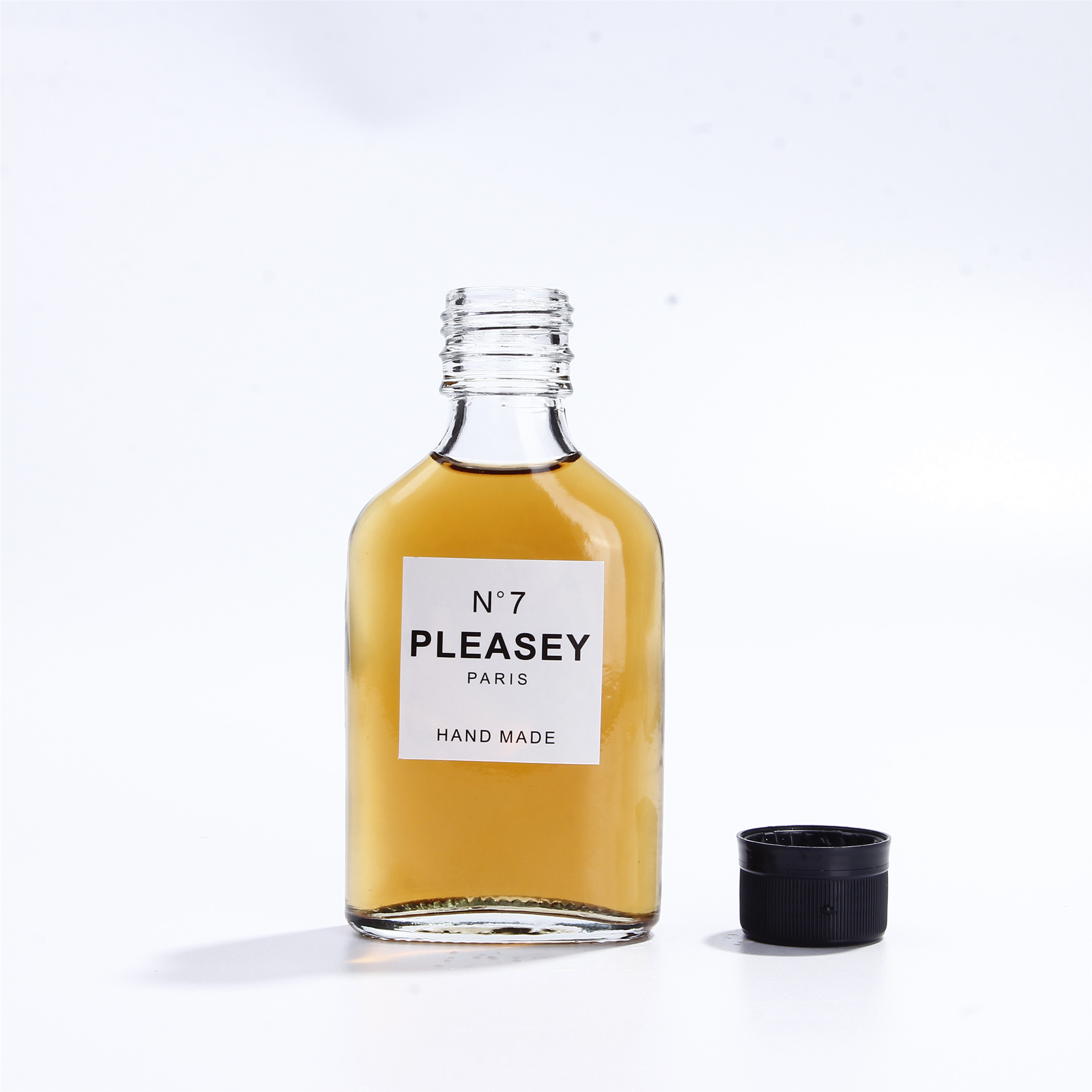 Empty 200ml Flast Flask Glass Bottle For Cold Brew Coffee Gin Bottle Sauce Juice 180ml 220ml Whisky Vodka Kombucha Brunch Tea