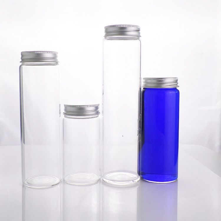 Empty 20ML 25ML 30ML 35ML 100ML Clear Wholesale various customize sizes glass tubular bottle with screw top Transparent Color