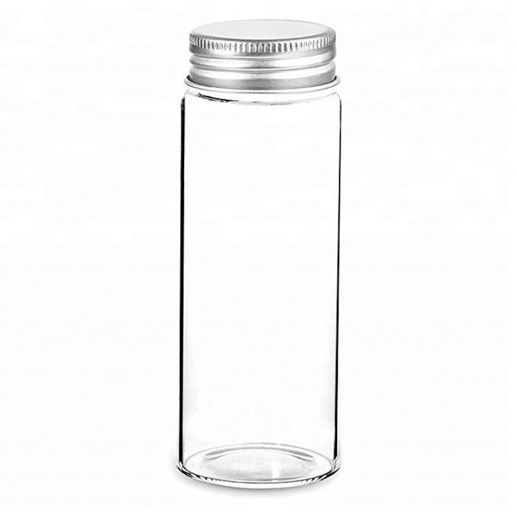 Empty 20ML 25ML 30ML 35ML 100ML Clear Wholesale various customize sizes glass tubular bottle with screw top Transparent Color
