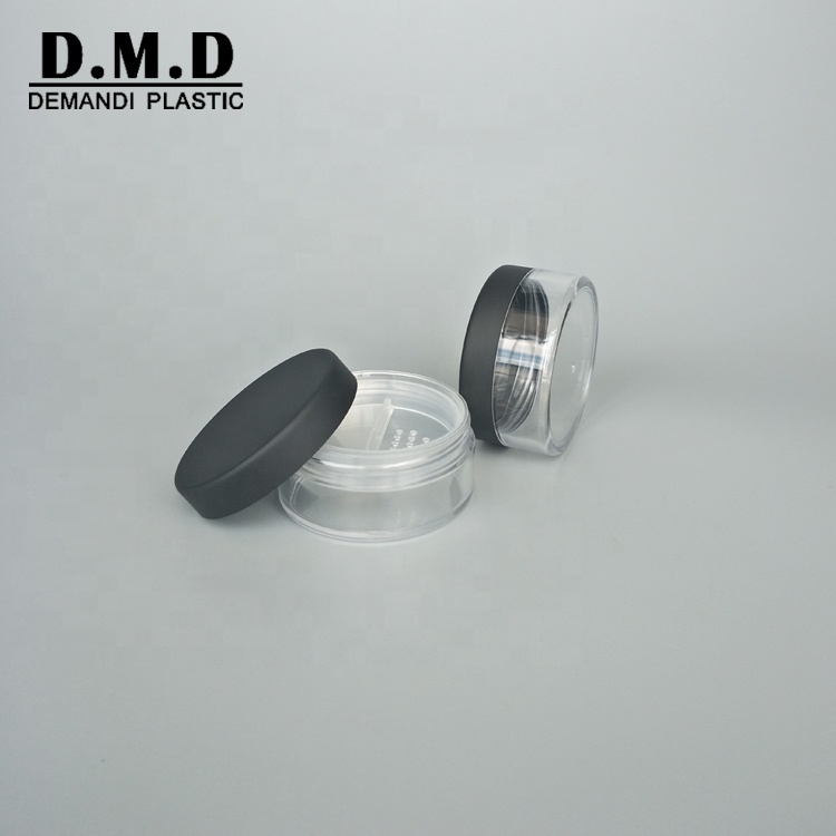 Empty 20grams 20 grams 20ml 20 ml cosmetic matted black powder jar with lid cover cap