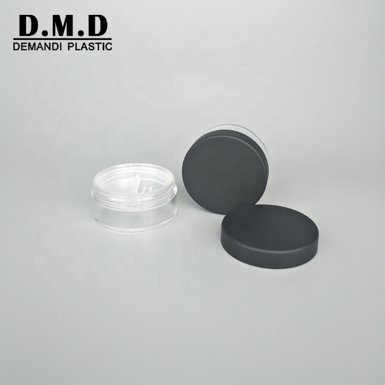 Empty 20grams 20 grams 20ml 20 ml cosmetic matted black powder jar with lid cover cap