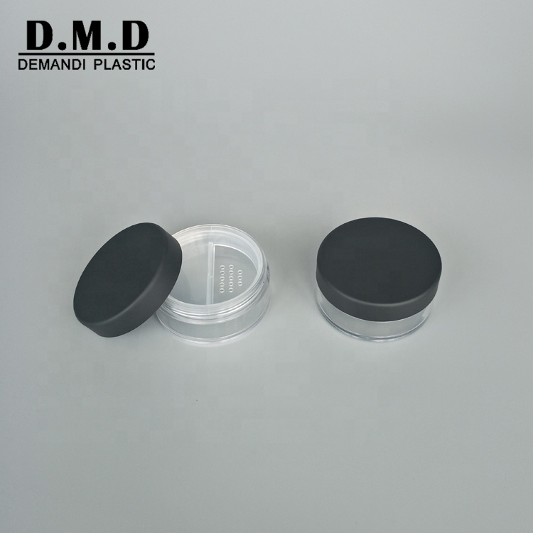 Empty 20grams 20 grams 20ml 20 ml cosmetic matted black powder jar with lid cover cap