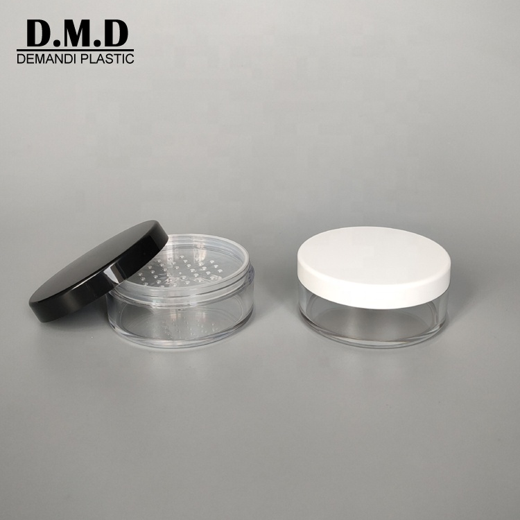 Empty 20ml 30ml 50ml 50 grams round white black cosmetic jar for 20 gram loose makeup powder