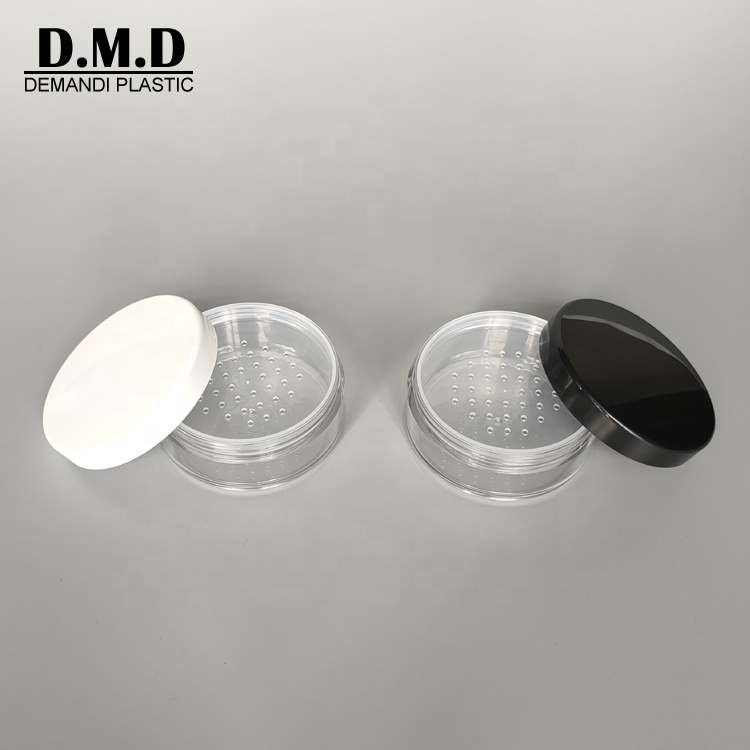 Empty 20ml 30ml 50ml 50 grams round white black cosmetic jar for 20 gram loose makeup powder