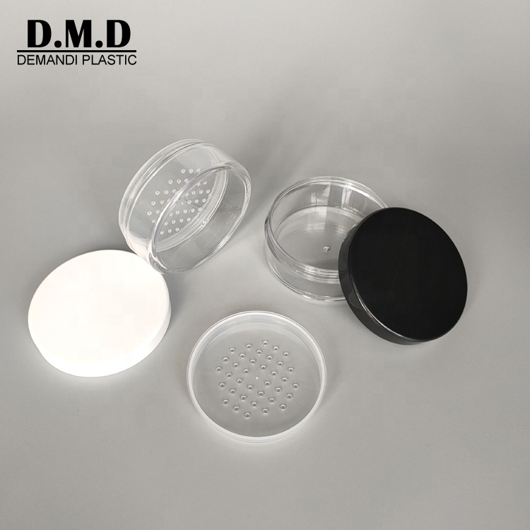 Empty 20ml 30ml 50ml 50 grams round white black cosmetic jar for 20 gram loose makeup powder