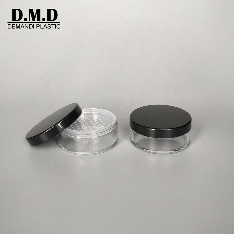 Empty 20ml 30ml 50ml 50 grams round white black cosmetic jar for 20 gram loose makeup powder