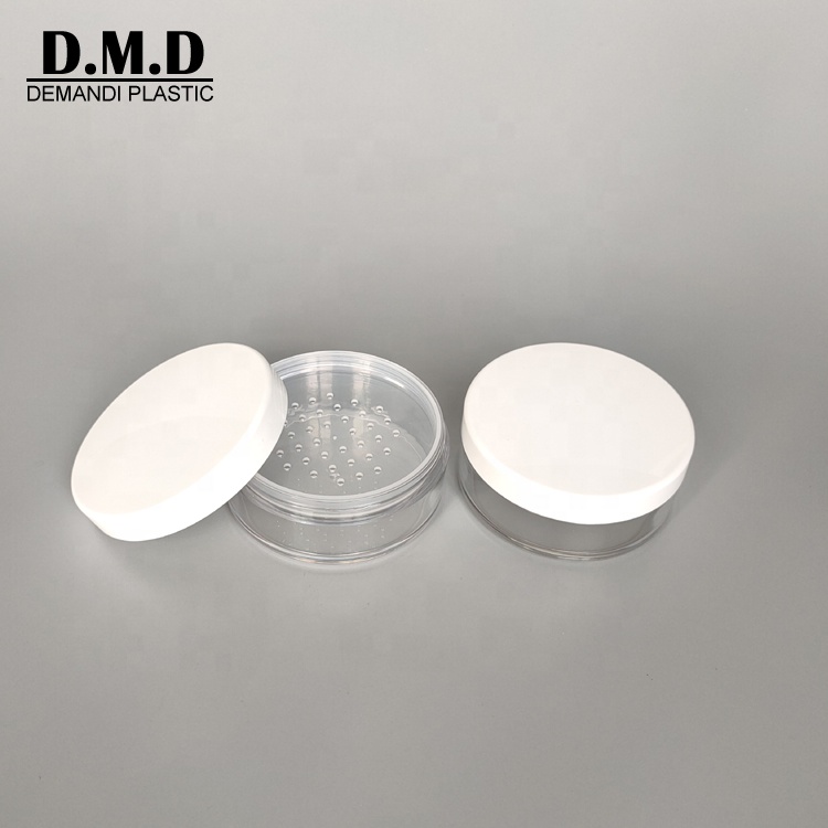 Empty 20ml 30ml 50ml 50 grams round white black cosmetic jar for 20 gram loose makeup powder
