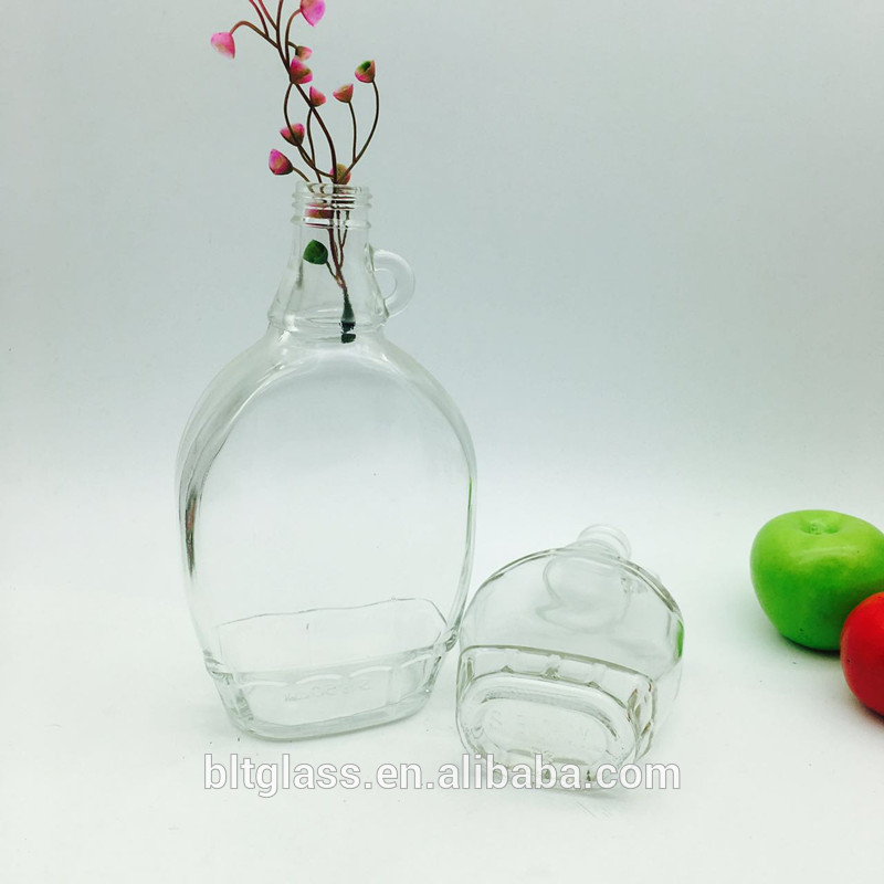 Empty 250ml 375ml 500ml flat dry cough syrup Royal glass bottle with plastic lid