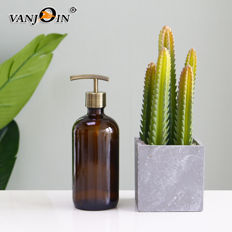 Empty 250ml 500ml Round Glass Soap Foam Pump Bottle Customized Design
