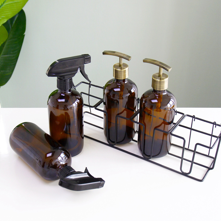 Empty 250ml 500ml Round Glass Soap Foam Pump Bottle Customized Design