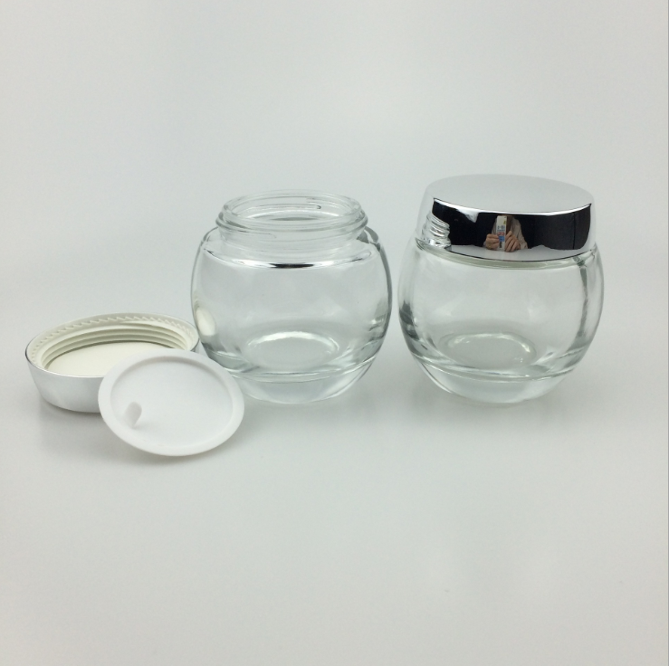 Empty 2oz 4oz 120g glass cosmetic jar/cosmetic cream jar glass empty/oval shape cream jar container 120ml