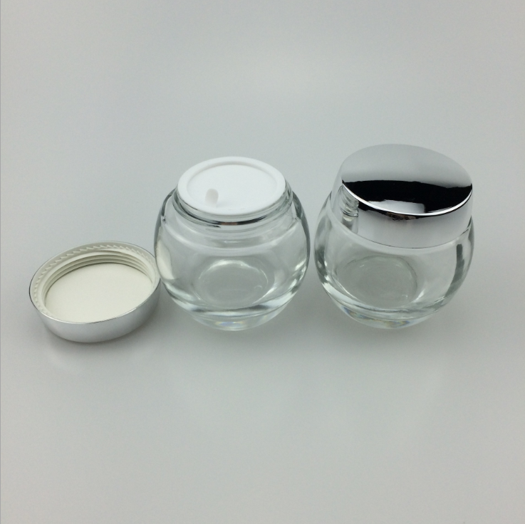 Empty 2oz 4oz 120g glass cosmetic jar/cosmetic cream jar glass empty/oval shape cream jar container 120ml