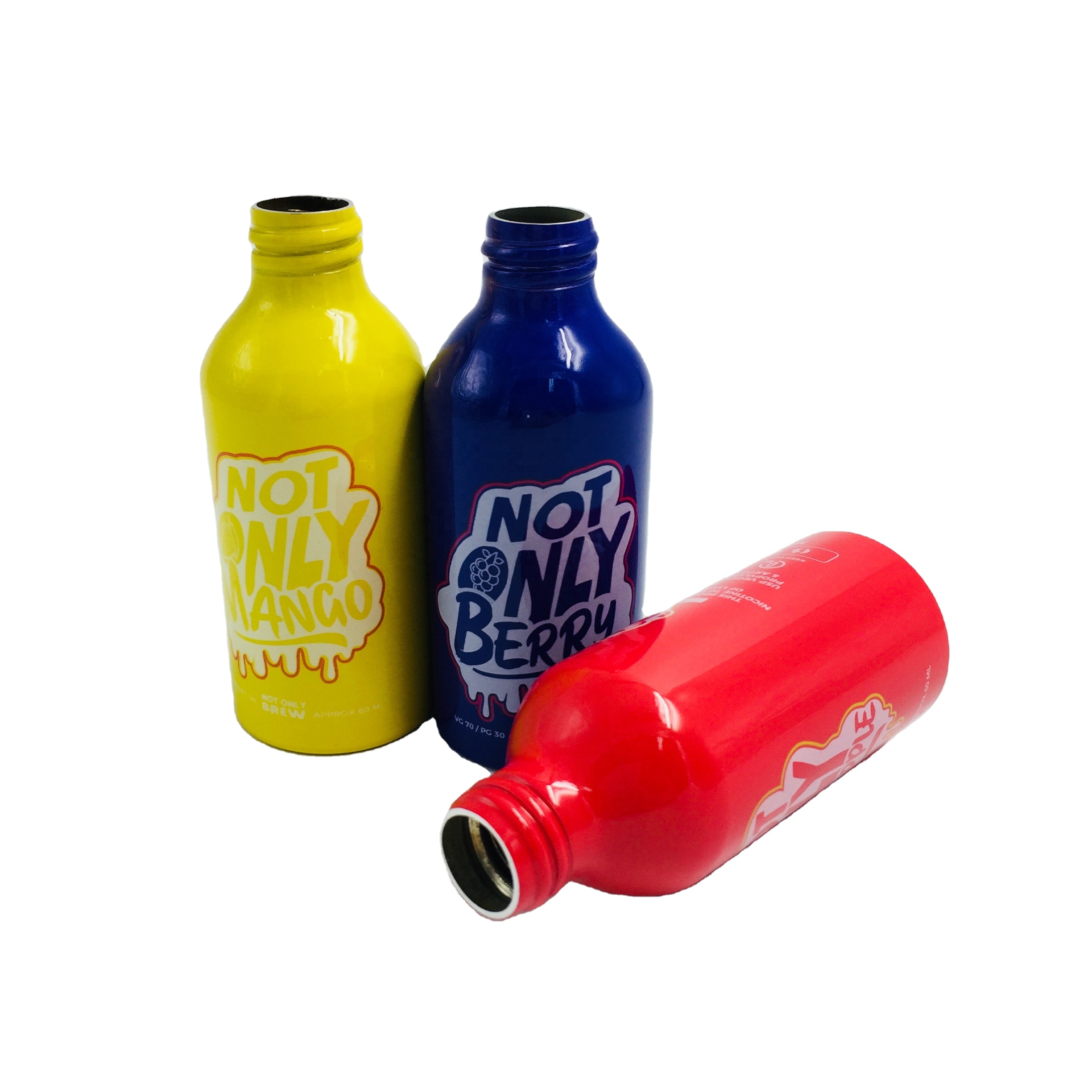 Empty 2oz 50ml customized colored cosmetic aluminum essential oil perfume bottles