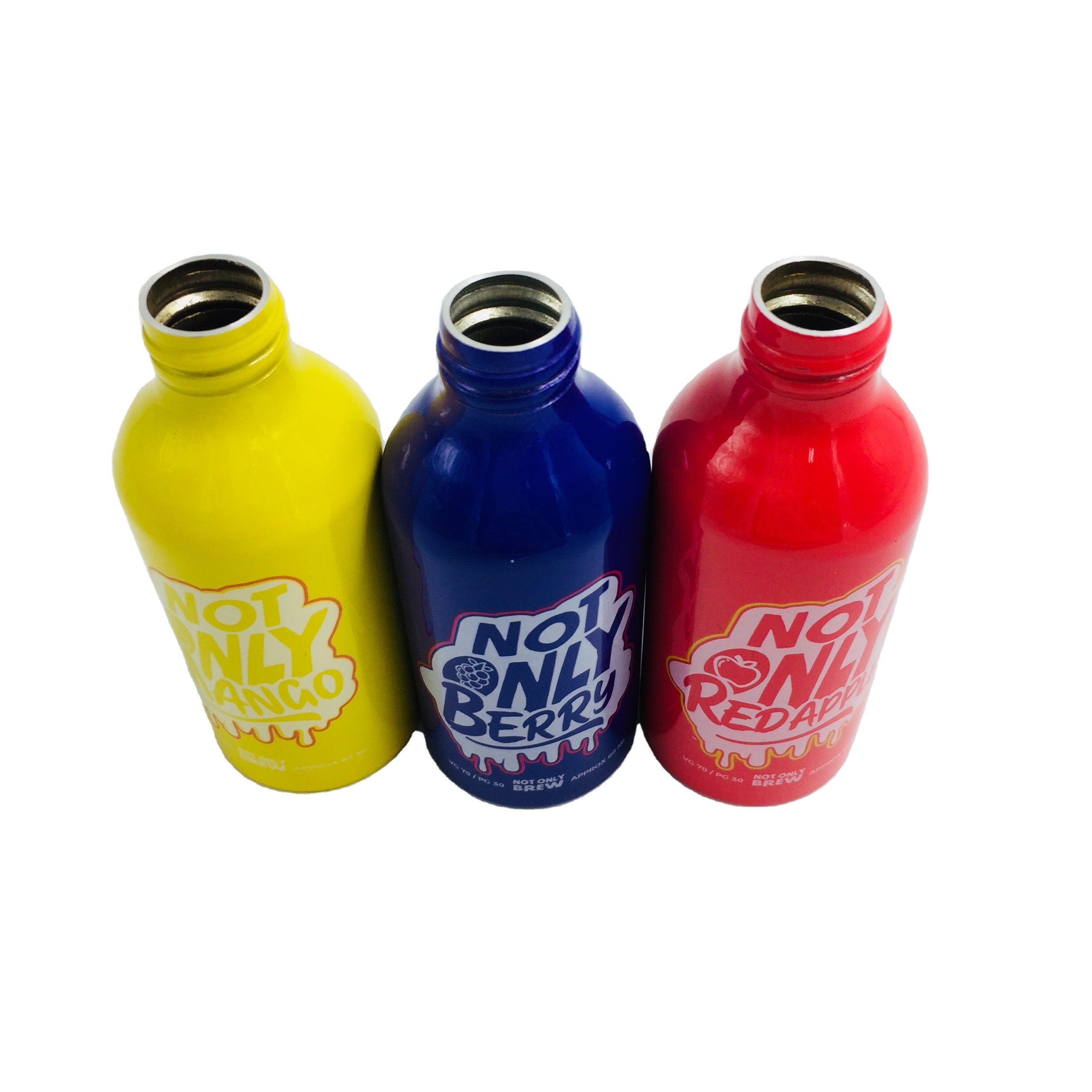 Empty 2oz 50ml customized colored cosmetic aluminum essential oil perfume bottles