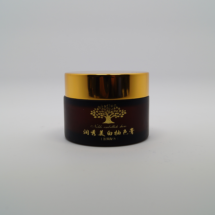Empty 30 g cosmetic glass jar gold lid for cosmetic scrub containers