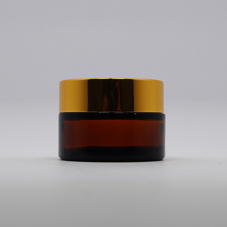 Empty 30 g cosmetic glass jar gold lid for cosmetic scrub containers