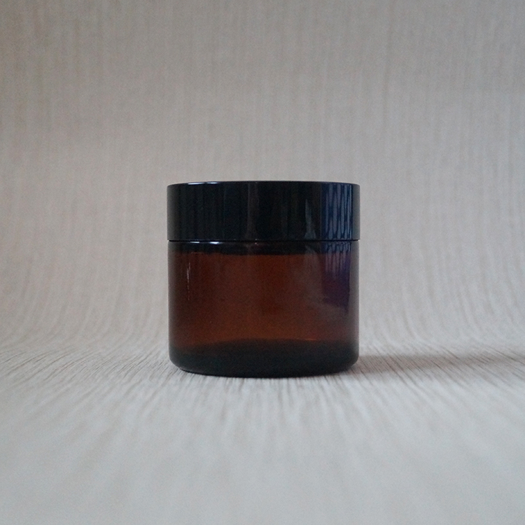 Empty 30 g cosmetic glass jar gold lid for cosmetic scrub containers