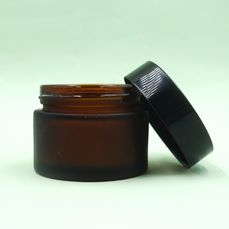 Empty 30 g cosmetic glass jar gold lid for cosmetic scrub containers