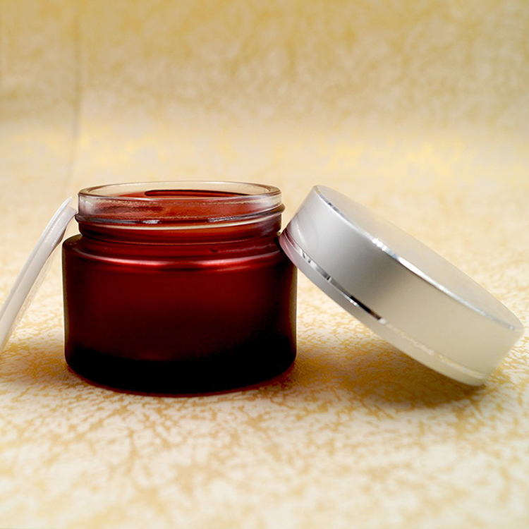 Empty 30 g cosmetic glass jar gold lid for cosmetic scrub containers
